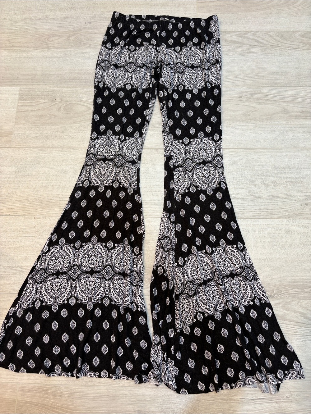 Wide flare patterned pants
